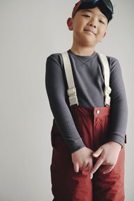 Haut enfant — Bamboo maille gaufrée Base Layer manches longues