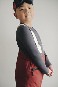 Haut enfant — Bamboo maille gaufrée Base Layer manches longues