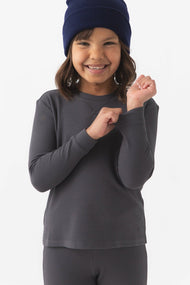 Haut enfant — Bamboo maille gaufrée Base Layer manches longues
