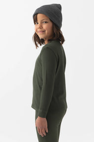 Haut enfant — Bamboo maille gaufrée Base Layer manches longues