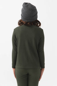 Haut enfant — Bamboo maille gaufrée Base Layer manches longues