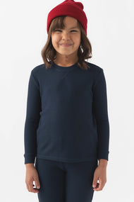 Haut enfant — Bamboo maille gaufrée Base Layer manches longues