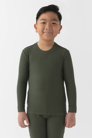 Haut enfant — Bamboo maille gaufrée Base Layer manches longues