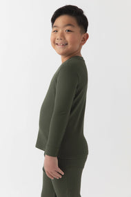 Haut enfant — Bamboo maille gaufrée Base Layer manches longues