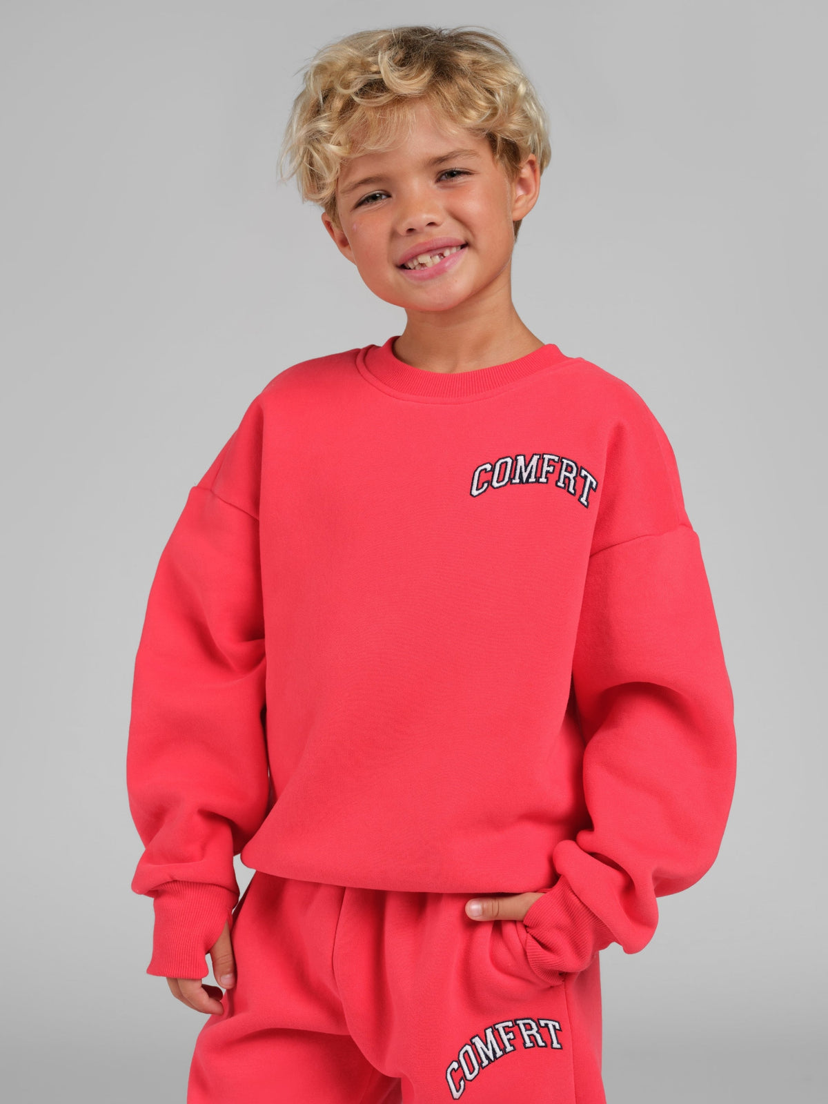 Sweat enfant — Varsity Logo col rond — Comfrt