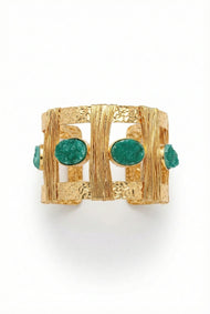 Bijou — Green Druzy fantaisie manchette bracelet