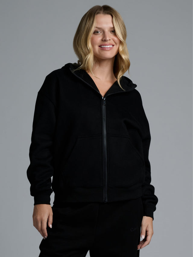 Sweat à capuche — Basic court zippé