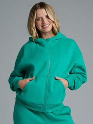 Sweat à capuche — Basic court zippé
