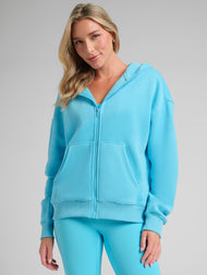 Sweat à capuche — Neon Basic court zippé