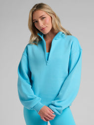 Sweat à capuche — Neon Basic col zippé col montant