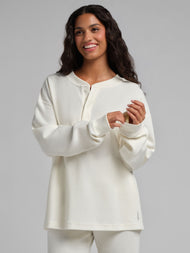 Haut — gaufré détente Henley manches longues