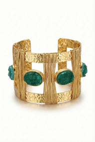 Bijou — Green Druzy fantaisie manchette bracelet