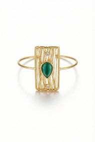 Bijou — Cat’s Eye et Zircon fantaisie manchette bracelet