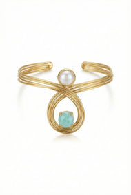 Bijou — Baroque perle et Cat’s Eye fantaisie manchette bracelet