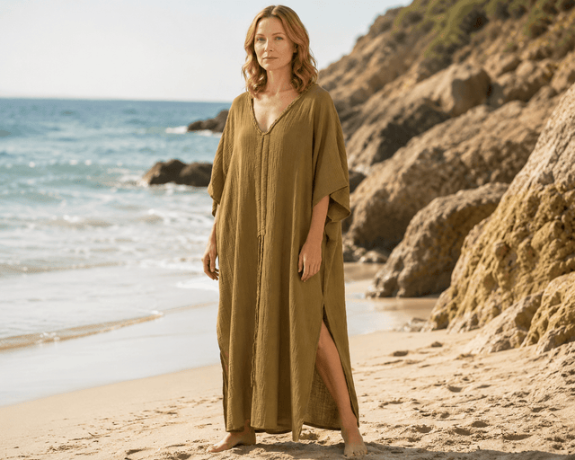 Tunique de plage — coton lin tricoté