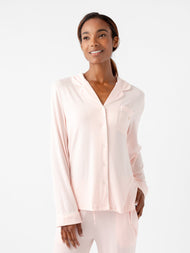 Haut de pyjama femme — maille extensible Bamboo manches longues - grande taille