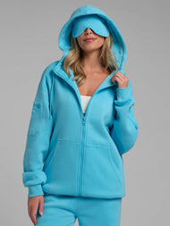 Sweat à capuche — Neon Airplane Mode zippé – Mega