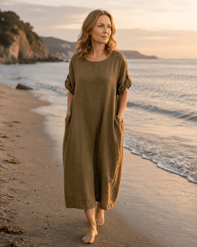 Robe — Shirred Pocket lin Loose