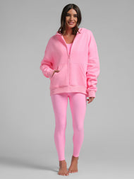 Sweat à capuche — Neon Basic court zippé
