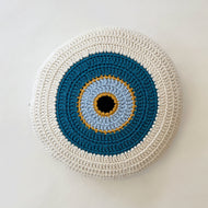 Housse de coussin — Sena Evil Eye rond tricoté main