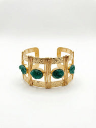 Bijou — Green Druzy fantaisie manchette bracelet