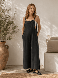 Pantalons et ensembles — large-Leg coton Jumpsuit