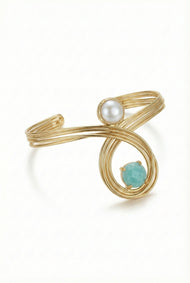 Bijou — Baroque perle et Cat’s Eye fantaisie manchette bracelet