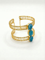 Bijou — bleu Druzy fantaisie manchette bracelet