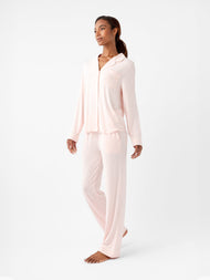 Haut de pyjama femme — maille extensible Bamboo manches longues - grande taille