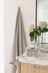 Draps de bain en éponge côtelée