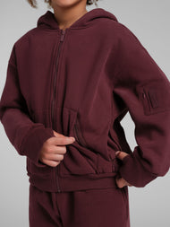 Sweat à capuche enfant — Explorer voyage zippé