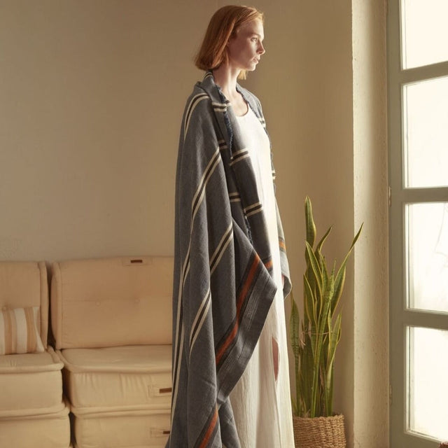 Plaid — Nilay coton et lin turc