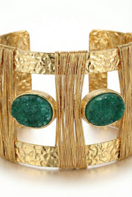 Bijou — Green Druzy fantaisie manchette bracelet