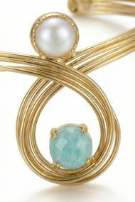 Bijou — Baroque perle et Cat’s Eye fantaisie manchette bracelet