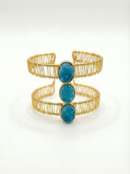 Bijou — bleu Druzy fantaisie manchette bracelet