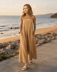 Pantalons et ensembles — large-Leg coton Jumpsuit