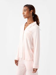 Haut de pyjama femme — maille extensible Bamboo manches longues - grande taille