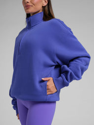 Sweat à capuche — Neon Basic col zippé col montant