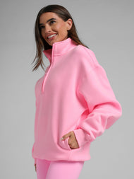 Sweat à capuche — Neon Basic col zippé col montant