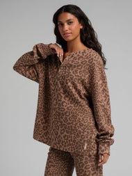 Haut — gaufré détente Henley manches longues
