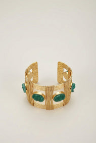 Bijou — Green Druzy fantaisie manchette bracelet