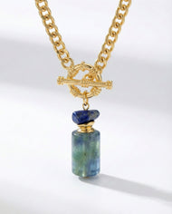 Bijou — Layered Gold Chain collier avec Natural Lapis Stone
