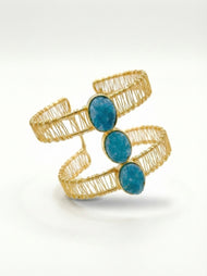 Bijou — bleu Druzy fantaisie manchette bracelet