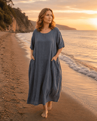 Robe — Shirred Pocket lin Loose