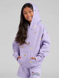 Sweat à capuche enfant — Varsity Allover Embroidered