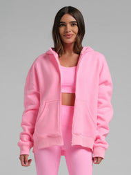 Sweat à capuche — Neon Basic court zippé