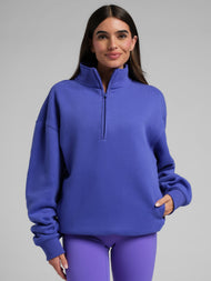Sweat à capuche — Neon Basic col zippé col montant