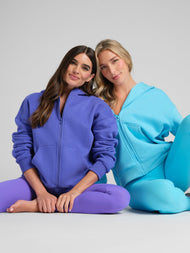 Sweat à capuche — Neon Basic court zippé