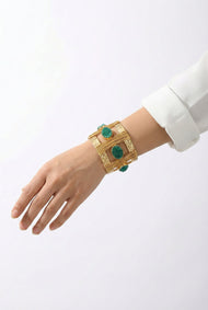 Bijou — Green Druzy fantaisie manchette bracelet