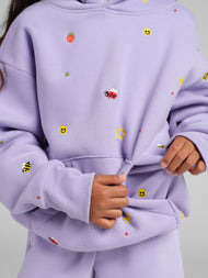 Sweat à capuche enfant — Varsity Allover Embroidered